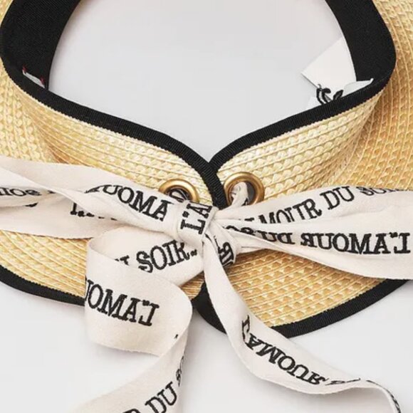 Gucci 'L'amour Du Soir' Wide Brim Straw Sun Visor - Picture 4 of 11